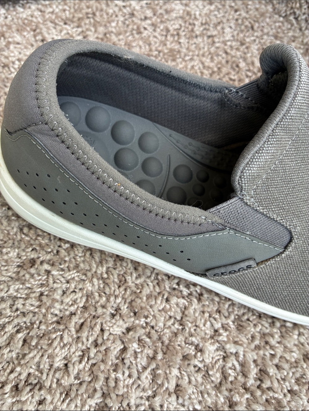 CROCS Men's Reviva Gray Canvas Slip-On Loafers size 11 - Picture 11 of 16
